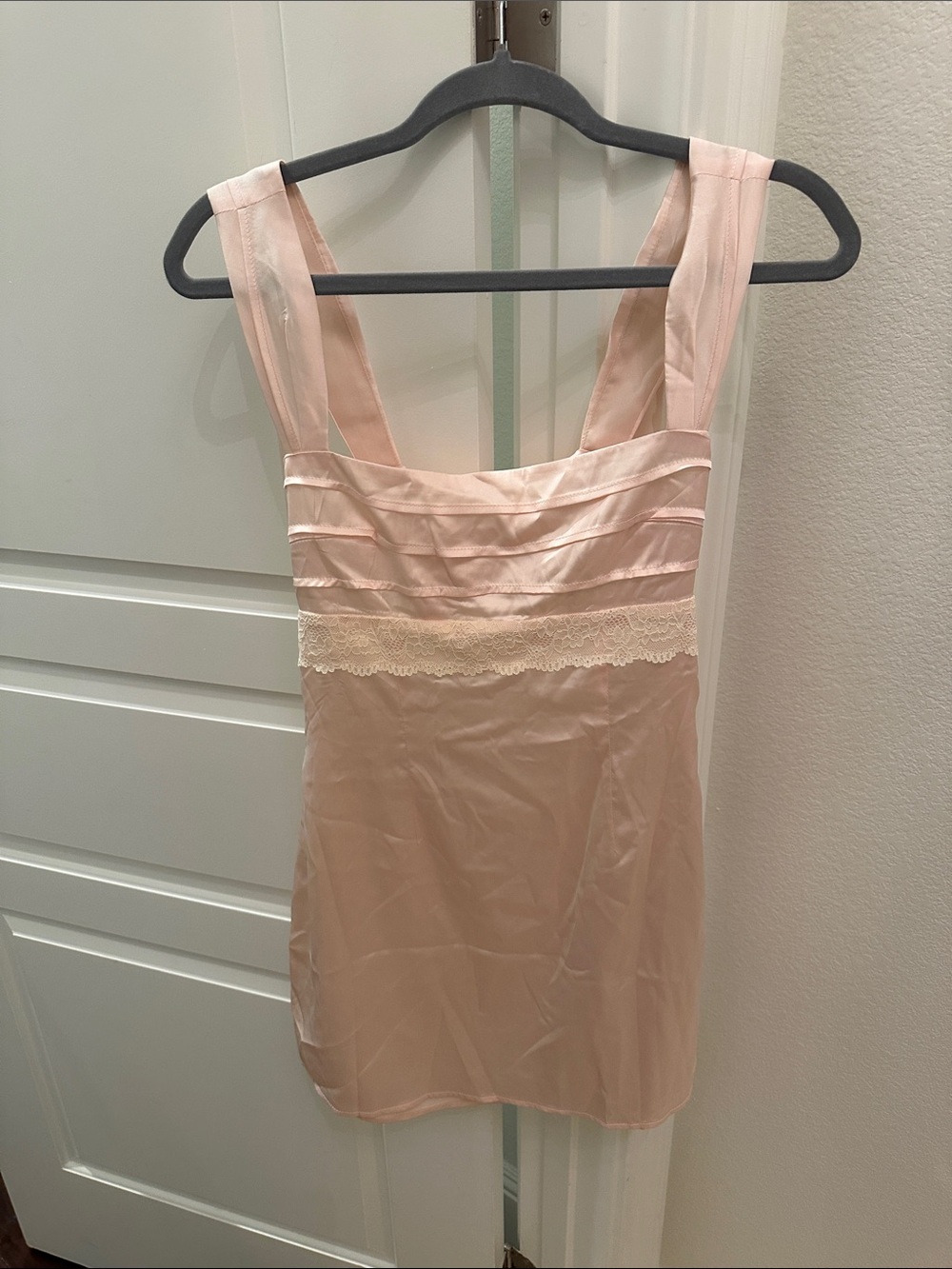 Beginning Boutique Pale Pink Sleeveless Lace-Trim Dress